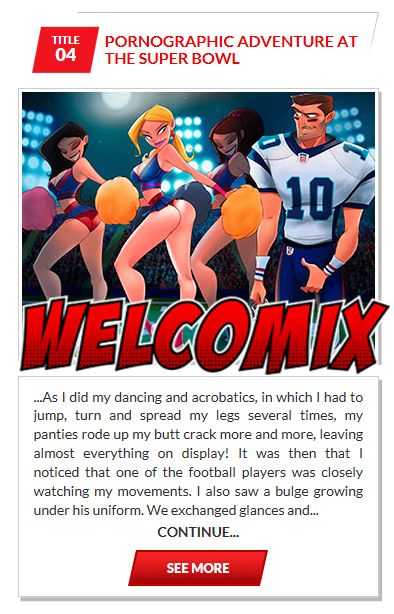 I also saw a bulge growing under his uniform - Animated tales: Pornographic adventure at the Super Bowl