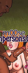It's just I've never sucked a dick this big before - Interracial cartoon porn by Moose