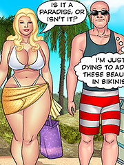 Two butts to look at, and my son is worried about sunburn - Pops, The Pervert Father-in-law, White bikini is a problem by welcomix (tufos)