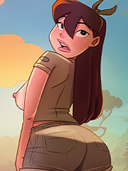 Already inside the jeep, it doesn't take long for animalistic tension to arise between her and the guide - The 4 Naughties, Safari in Africa by welcomix (tufos)