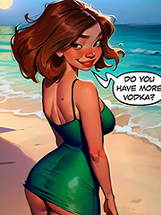 New Year's celebration on the beach was bound to be unforgettable - Jerk Off on My Day Off, Happy nymphet year by welcomix (tufos)