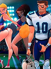 I also saw a bulge growing under his uniform - Animated tales: Pornographic adventure at the Super Bowl by Welcomix (Tufos)