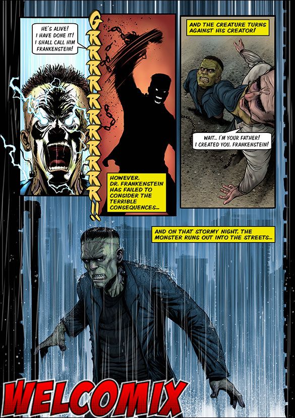 The monster runs out into the streets - Monster Squad: Frankenstein by welcomix (tufos)