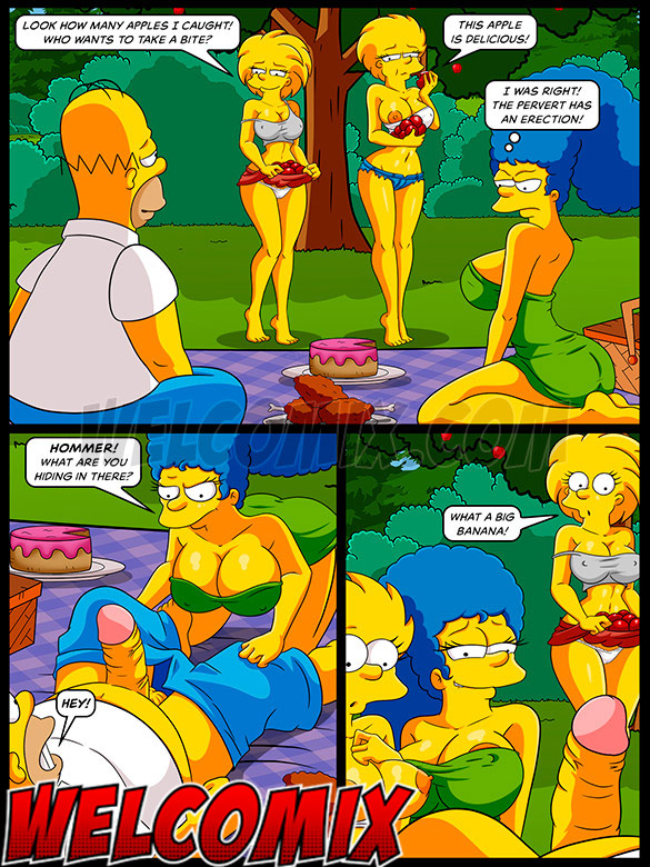 It's my impression or Hommer is looking to Magie's ass?! - The Simptoons Forbidden picnic by welcomix