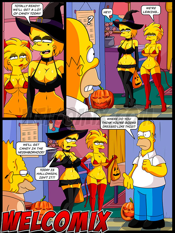 We'll get more candy with these costumes - The Simptoons - Halloween night by welcomix
