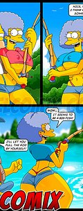 Hold tight on the stick - The Simptoons - Orgy on the fishing trip by welcomix