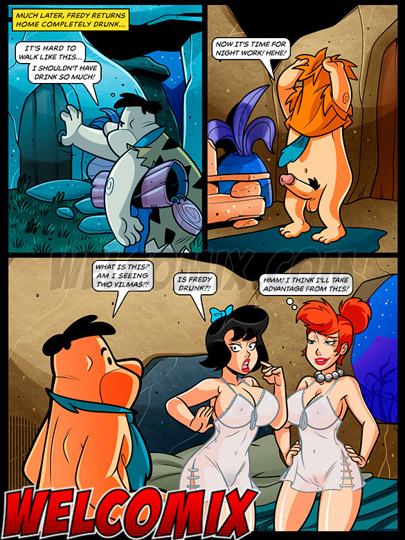Mr. Flintstoon goes towards the master bedroom and finds two women dressed in matching nightdresses - The Flintstoons - Drunkards cock has no owner by welcomix