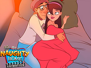 Anna and Andy share a tight bed on a cold and stormy night - The Naughty Home animation - A cold stormy night by welcomix