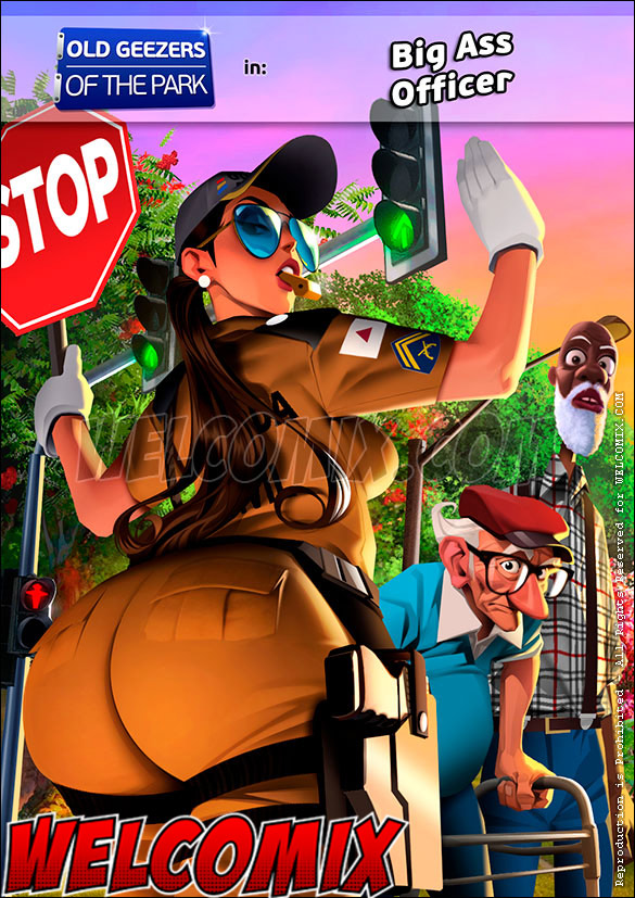 The old man takes the magic pill and goes after the hottie to give her the deserved payback - Old Geezers of the Park - Big Ass Officer by welcomix