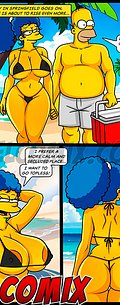 I'm already going to take off the top of my bikini - The Simptoons, Burying it deep in the sand by welcomix