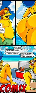 I'm already going to take off the top of my bikini - The Simptoons, Burying it deep in the sand by welcomix