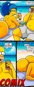 I'm already going to take off the top of my bikini - The Simptoons, Burying it deep in the sand by welcomix