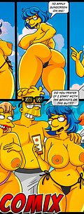 Wearing a swimsuit that covers her entire body, she arrives at the beach with her husband - The Simptoons, Yes, Springfield has a beach by welcomix