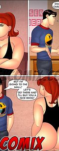 He offers to buy a brand-new bikini for his chubby cousin - Aunt, Cousins and co., A micro bikini by welcomix