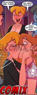 New household nymphet gives her a big kiss, and the two start some lesbian action - The 4 Naughties, Swapping Roles (Part 03) by welcomix