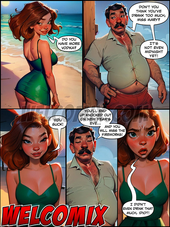 New Year's celebration on the beach was bound to be unforgettable - Jerk Off on My Day Off, Happy nymphet year by welcomix