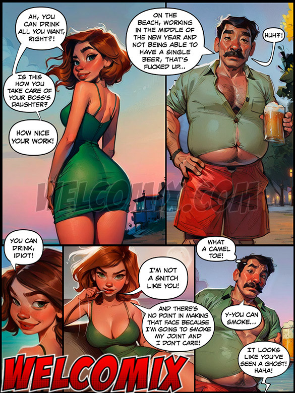 New Year's celebration on the beach was bound to be unforgettable - Jerk Off on My Day Off, Happy nymphet year by welcomix