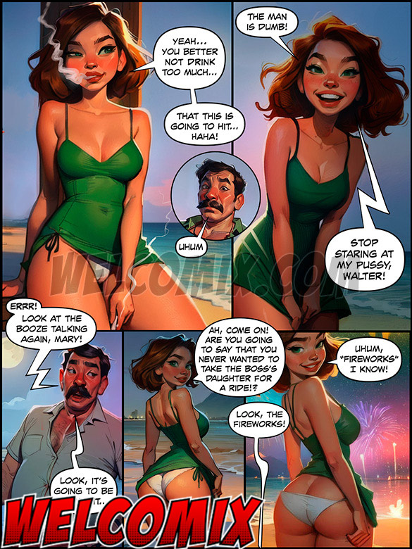 New Year's celebration on the beach was bound to be unforgettable - Jerk Off on My Day Off, Happy nymphet year by welcomix