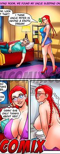 When they get home, they catch Uncle Peter sleeping with a hard-on - Nymphomaniac Nerd, Twice the trouble by welcomix